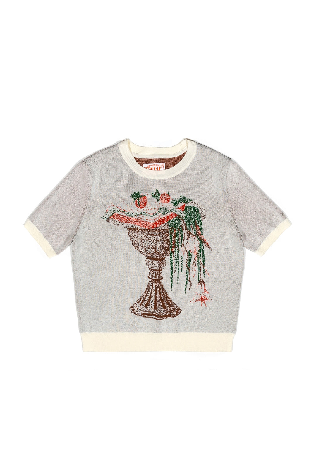 Wellbeing Sandwich Jacquard Crop Top Ivory