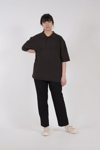 Fruit Basket Knitted Pollo Shirt Dark Grey