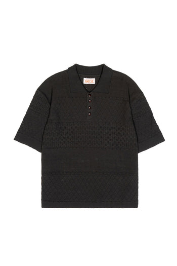 Fruit Basket Knitted Pollo Shirt Dark Grey