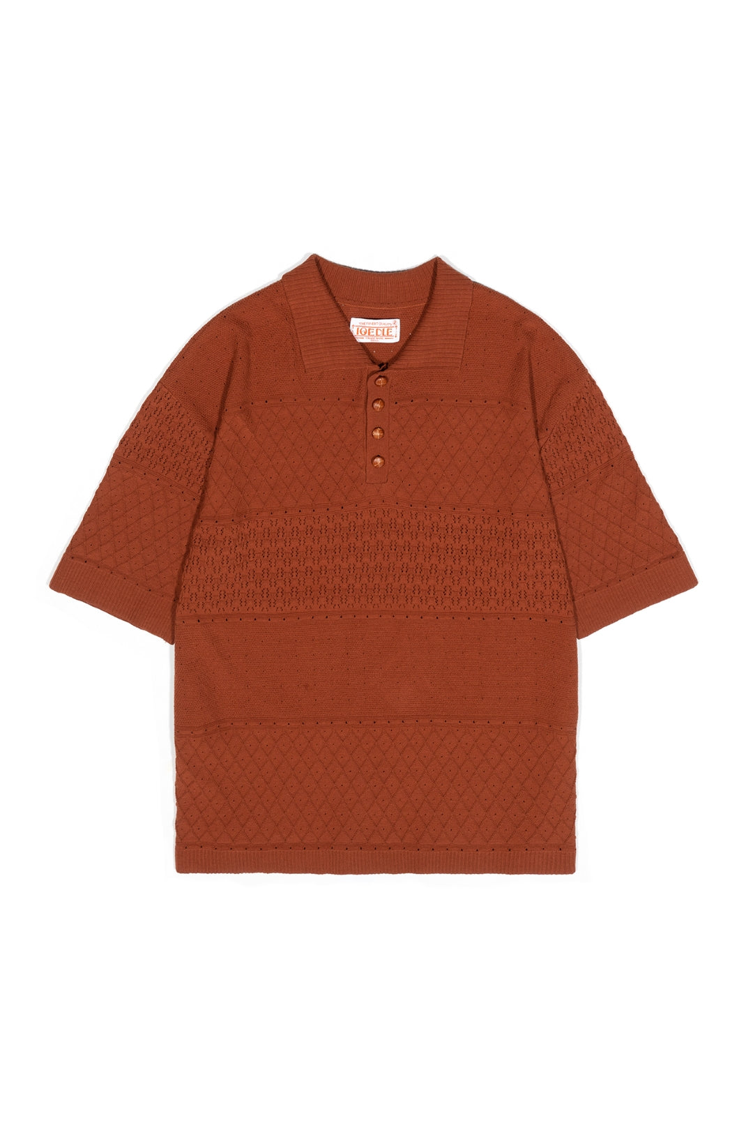 Fruit Basket Knitted Pollo Shirt Brown