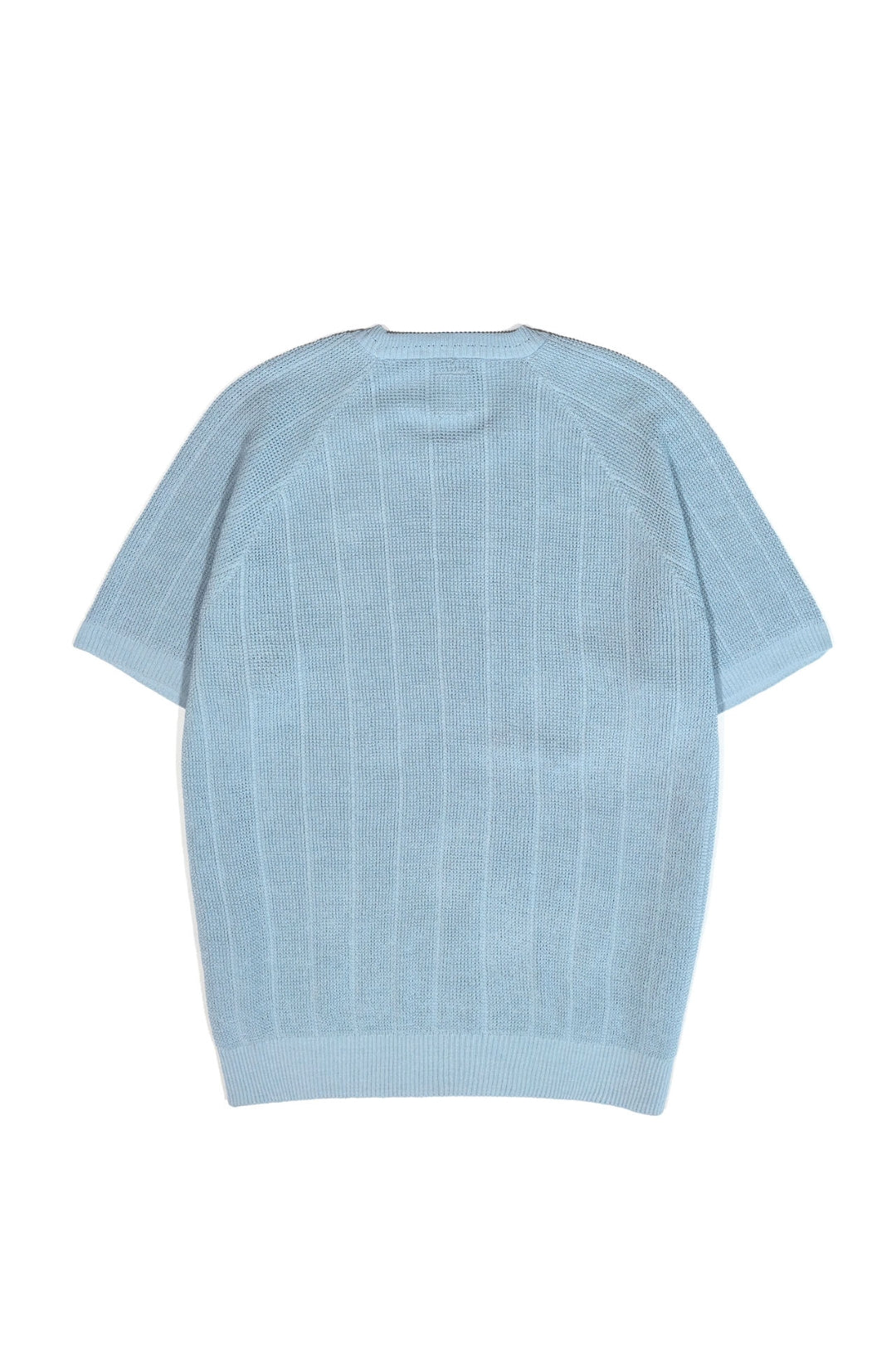 Mesh Texture Knit Top Sky Blue