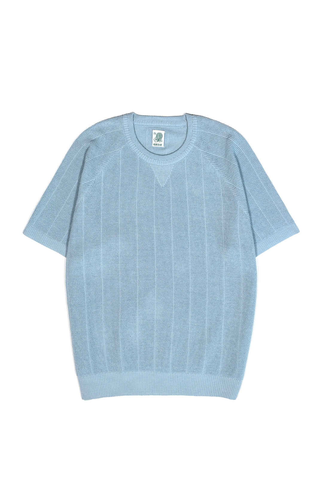 Mesh Texture Knit Top Sky Blue