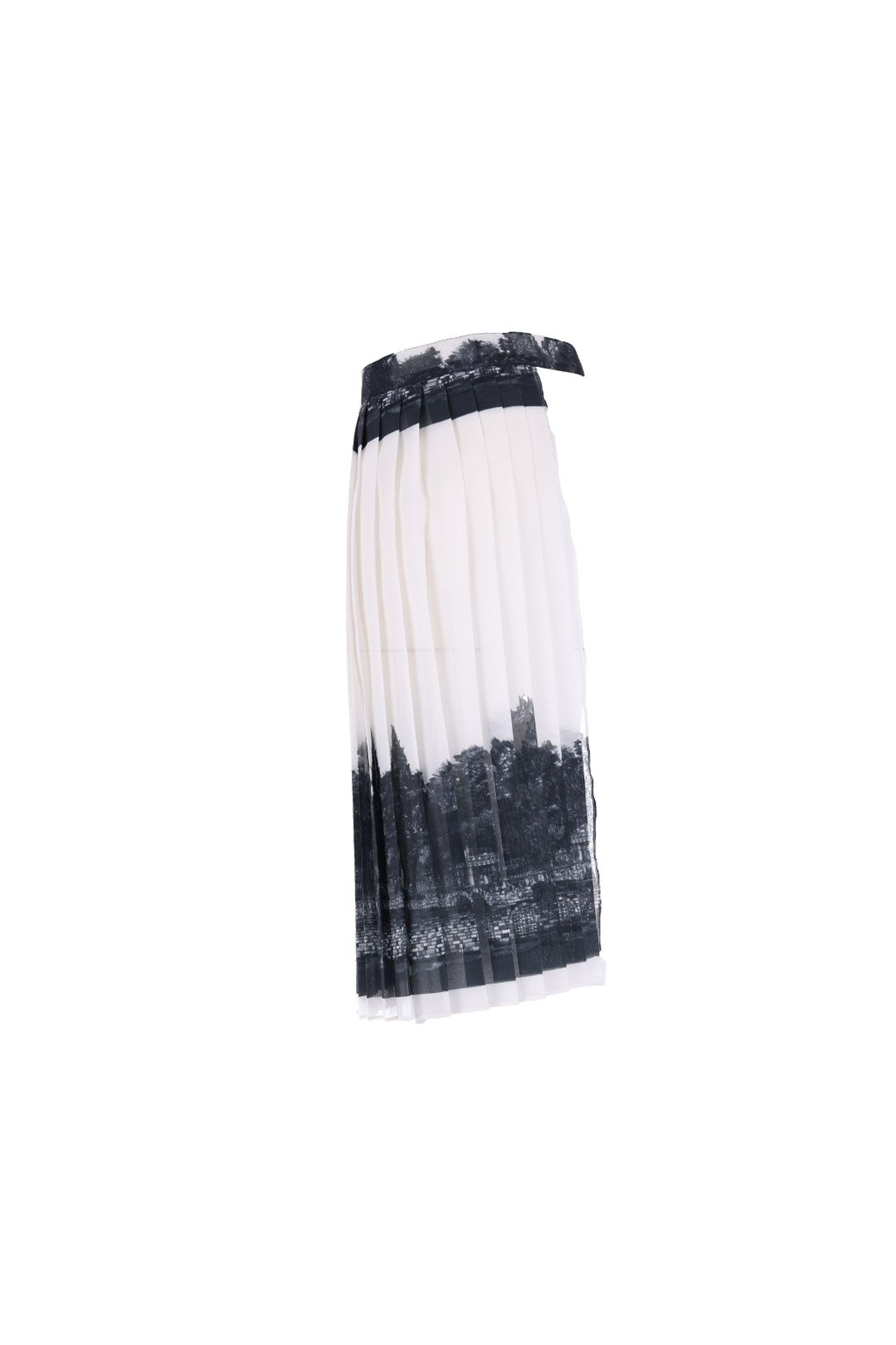 Tree Toile Pleats Wrap Skirt