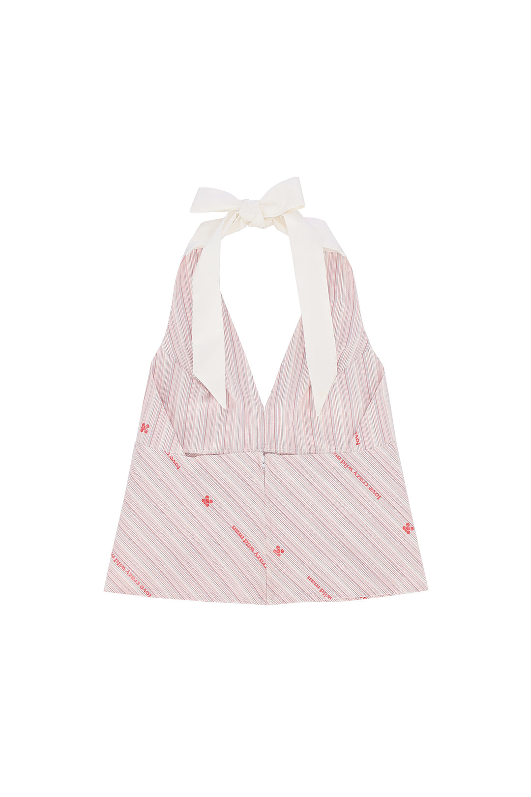 Backless Ribbon Top by LOVE CRAZY WILD MAN featuring a stylish open back and ribbon detail, perfect for trendy tops.