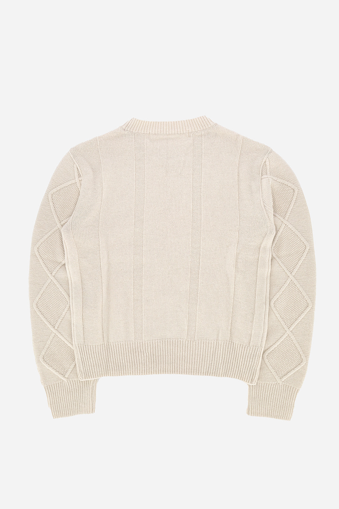 Ivory LOVE CRAZY WILD MAN love sweater featuring a cozy knit design and ribbed cuffs, perfect for casual wear.