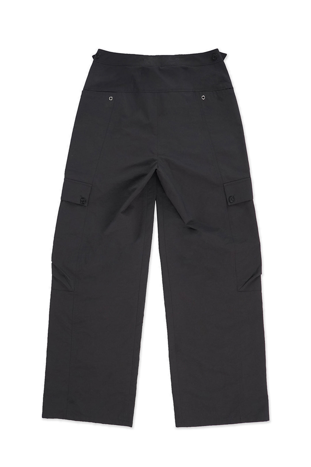 LOVE CRAZY WILD MAN Tabs Cargo Pants in charcoal, rugged cotton pants with multiple pockets and side tabs, casual streetwear style.