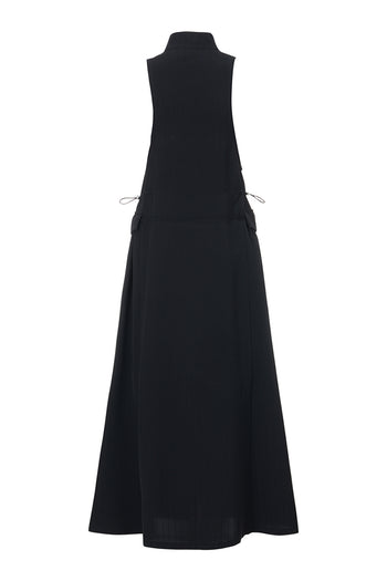 Black high neck dress by LOVE CRAZY WILD MAN, showcasing a stylish, fitted design with long sleeves and a sleek silhouette.