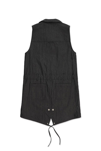 Charcoal Safari Dress by LOVE CRAZY WILD MAN, featuring a stylish, relaxed fit with button details and a waist tie.