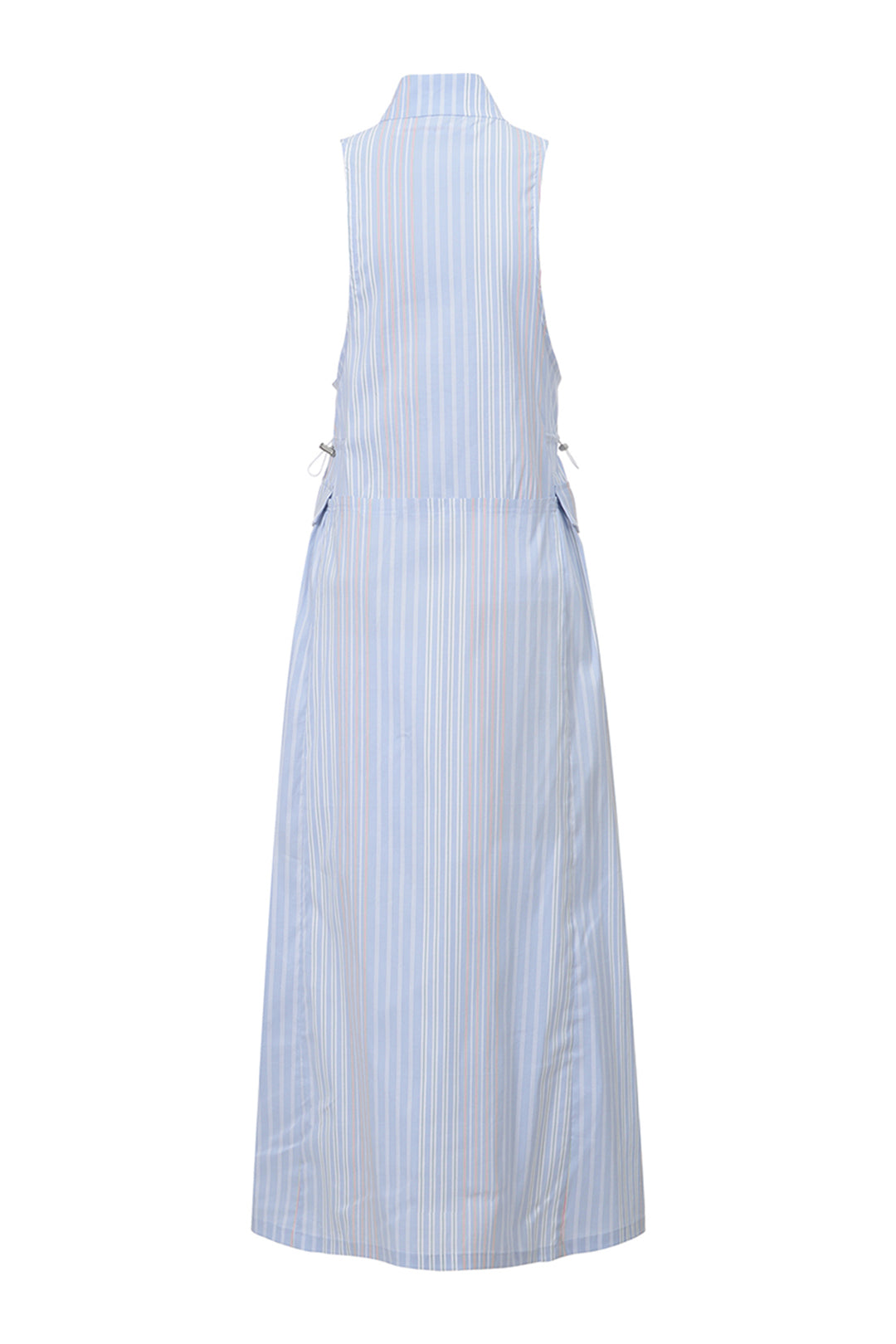 Blue stripe high neck dress by LOVE CRAZY WILD MAN, featuring a stylish high neckline and elegant design.
