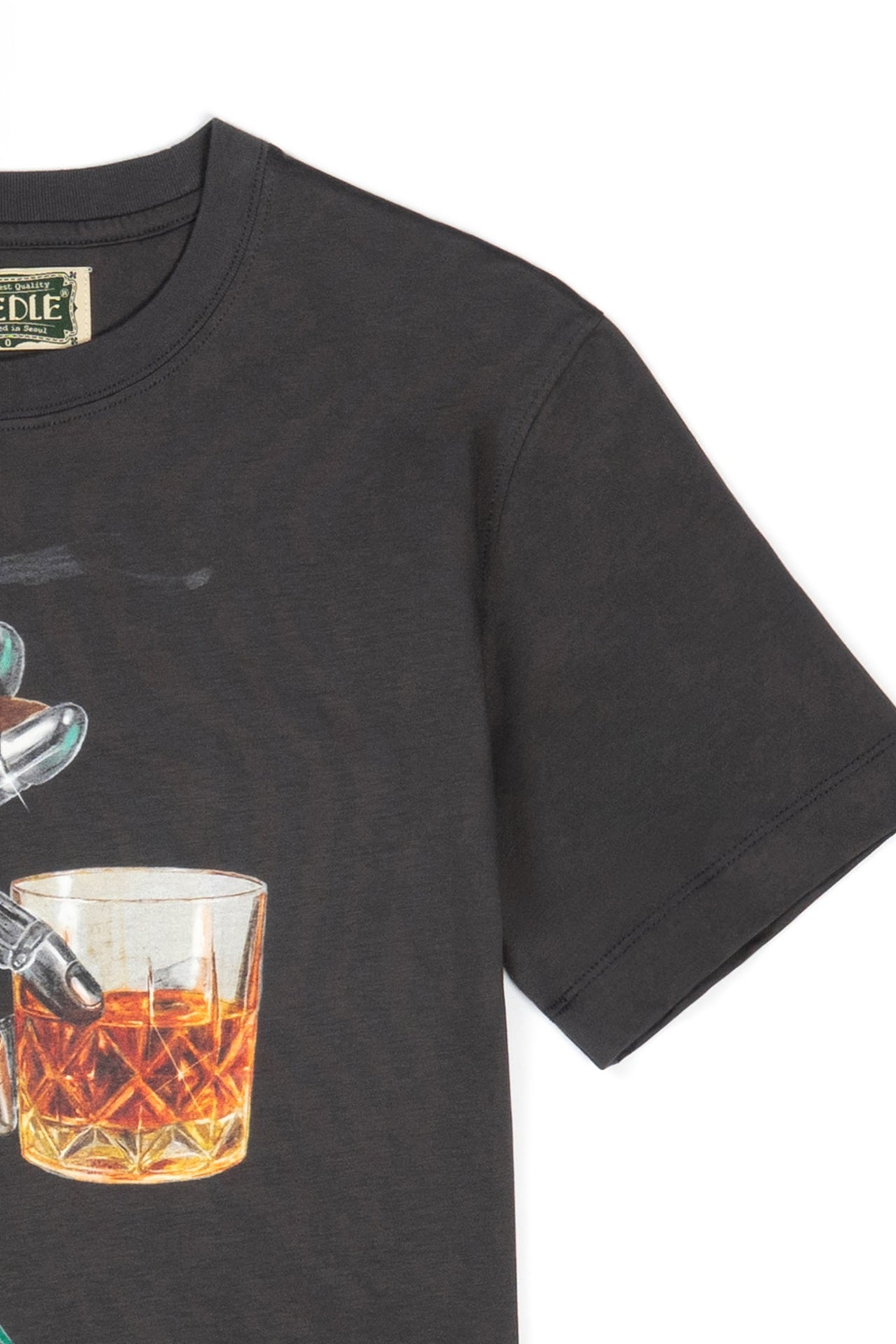 Empty.exe T-shirt by IOEDLE, black casual top with minimalist design, shown on a hanger against a neutral background.