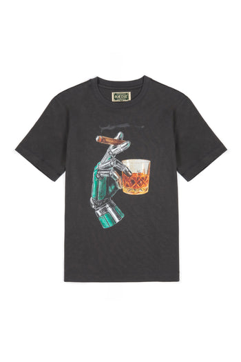 Empty.exe T-shirt from IOEDLE, black tops with minimalist graphic design, casual fit, displayed on a hanger.