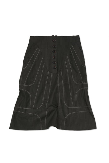 IOEDLE stitched stream skirt in soft fabric with stitched details, shown in a flowing, elegant design.