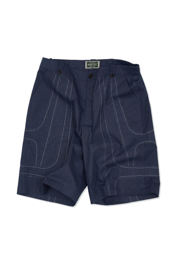 IOEDLE stitched stream shorts in black, featuring a relaxed fit with stitched detailing, ideal for casual wear and comfort.