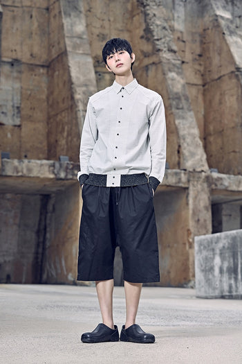 Ribbed Hem Stripe Shirt