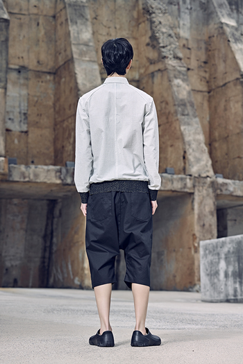 Ribbed Hem Stripe Shirt
