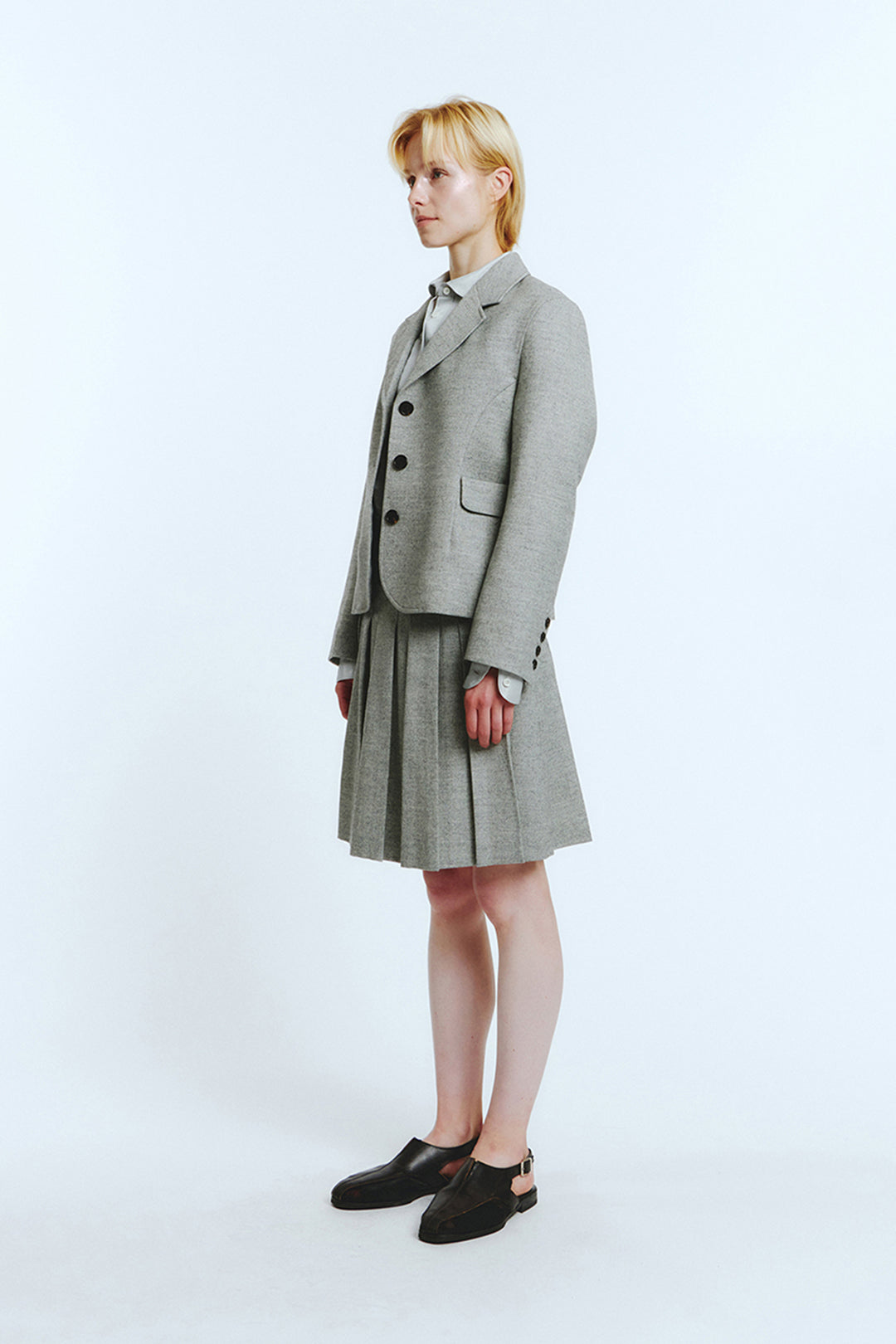 LOVE CRAZY WILD MAN pocket jacket in melange gray, stylish outerwear with multiple pockets and a comfortable fit.