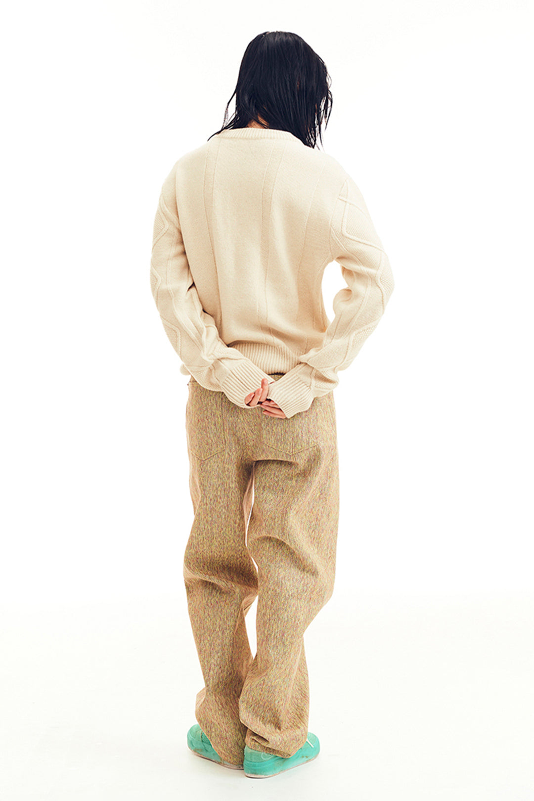 Love Crazy Wild Man ivory sweater, cozy knit with a relaxed fit, displayed on a neutral background.