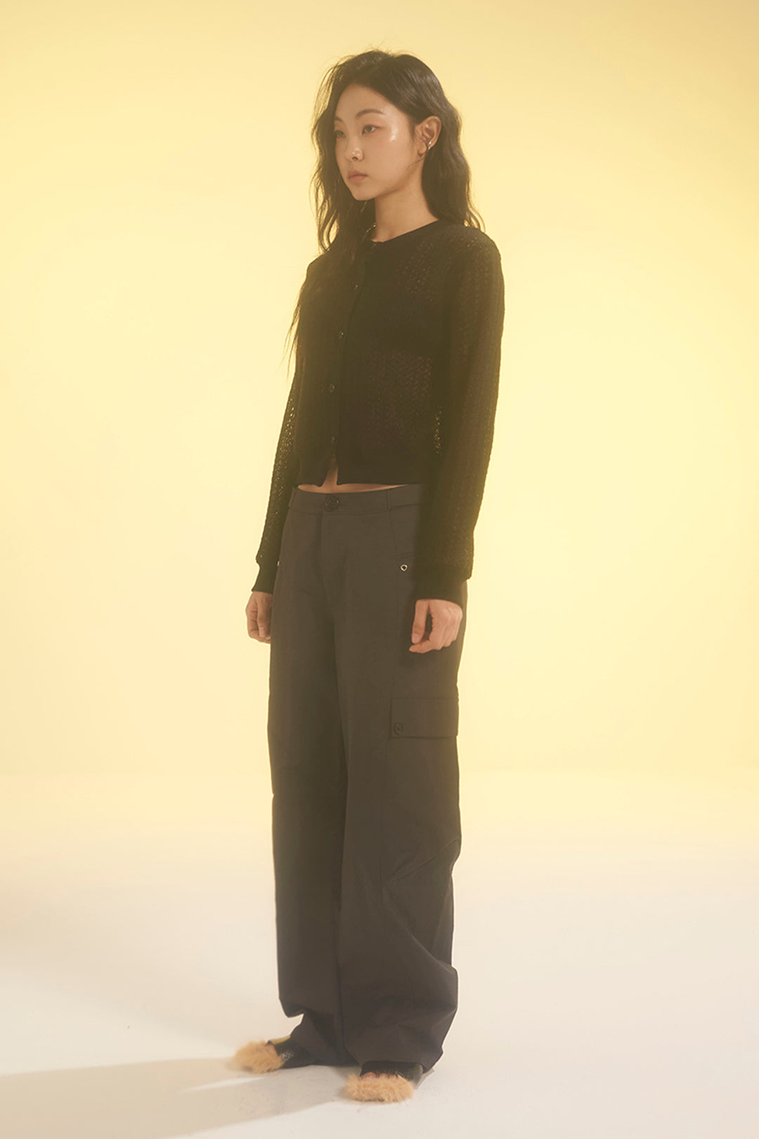 Love Crazy Wild Man Tabs Cargo Pants in charcoal, featuring multiple pockets and relaxed fit, ideal for casual wear.