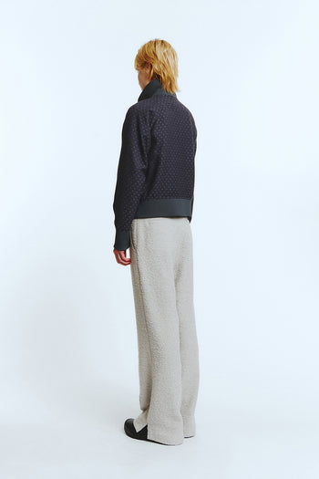 Purple LOVE CRAZY WILD MAN wool jumper with a cozy, knitted texture and a relaxed fit, displayed on a white background.