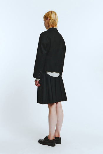 Black LOVE CRAZY WILD MAN Pocket Jacket with visible front pockets and zipper closure, stylish and functional outerwear.