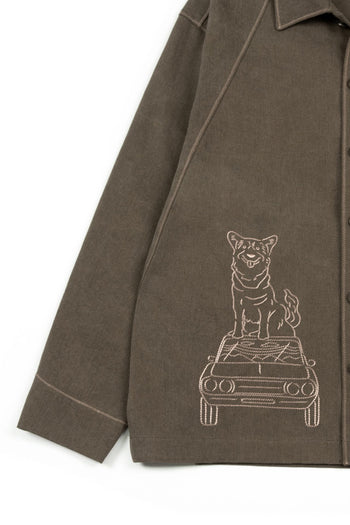 Diagonal Landscape Shirt Brown