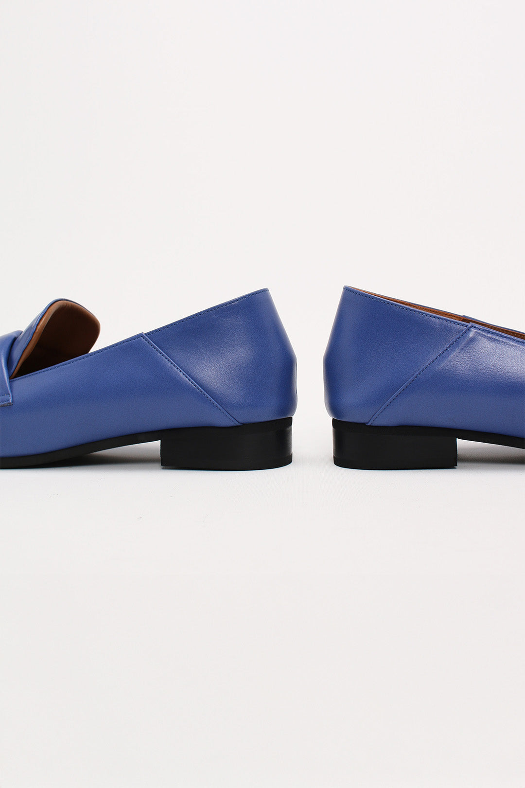 Blue Arno Penny Loafers by Finoacinque, stylish flat shoes with classic slip-on design and smooth leather finish.