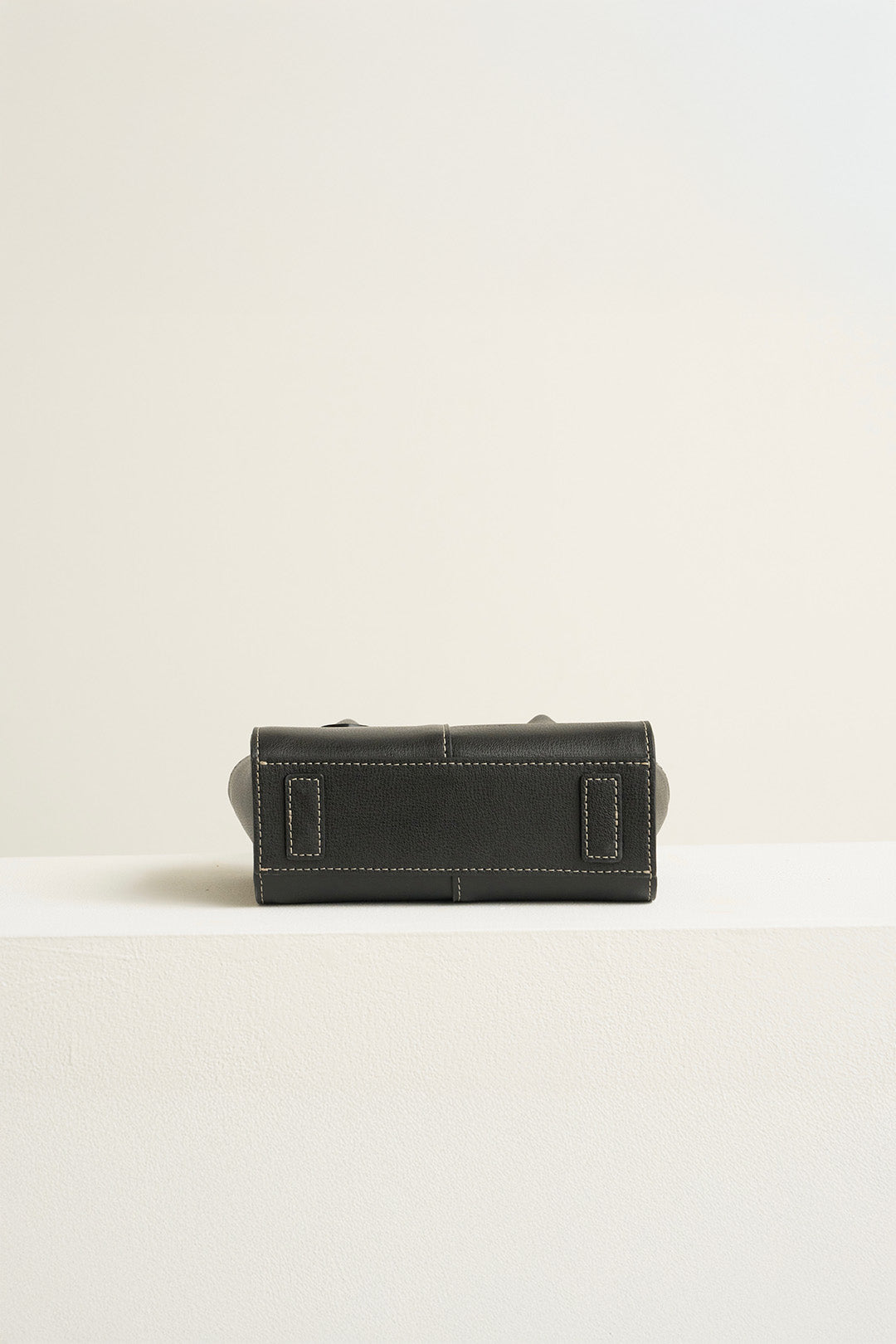 Small MIULIN Blenged leather tote bag with top handles and sleek design, perfect for everyday use.