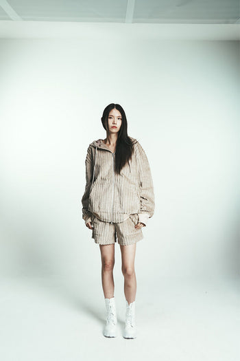 Cotton Stripe Fur Short