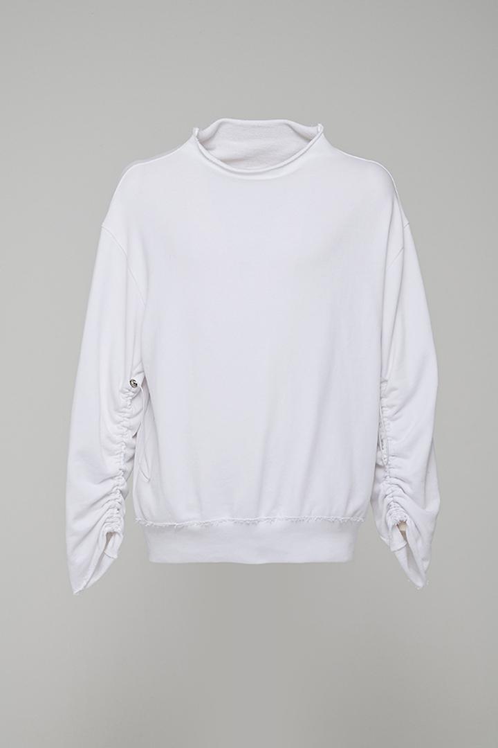Cotton Sweatshirt with Sleeve String