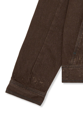 IOEDLE Crash Bloom laser-engraved jacket, close-up of detailed floral design on black fabric, stylish and unique outerwear.
