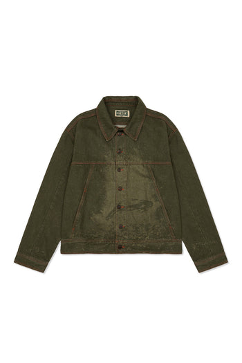 Laser-engraved Crash Bloom jacket by IOEDLE, showcasing detailed floral design on a stylish jacket.