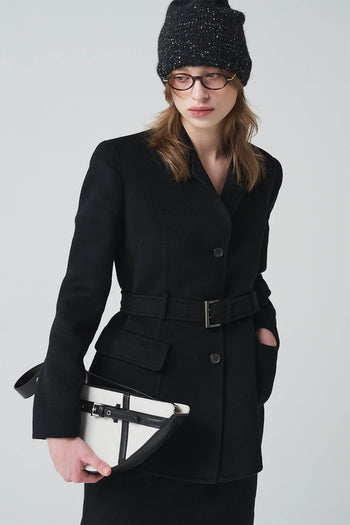 Black LE SAUT GOCI Bag featuring a sleek design, sturdy handles, and stylish texture.