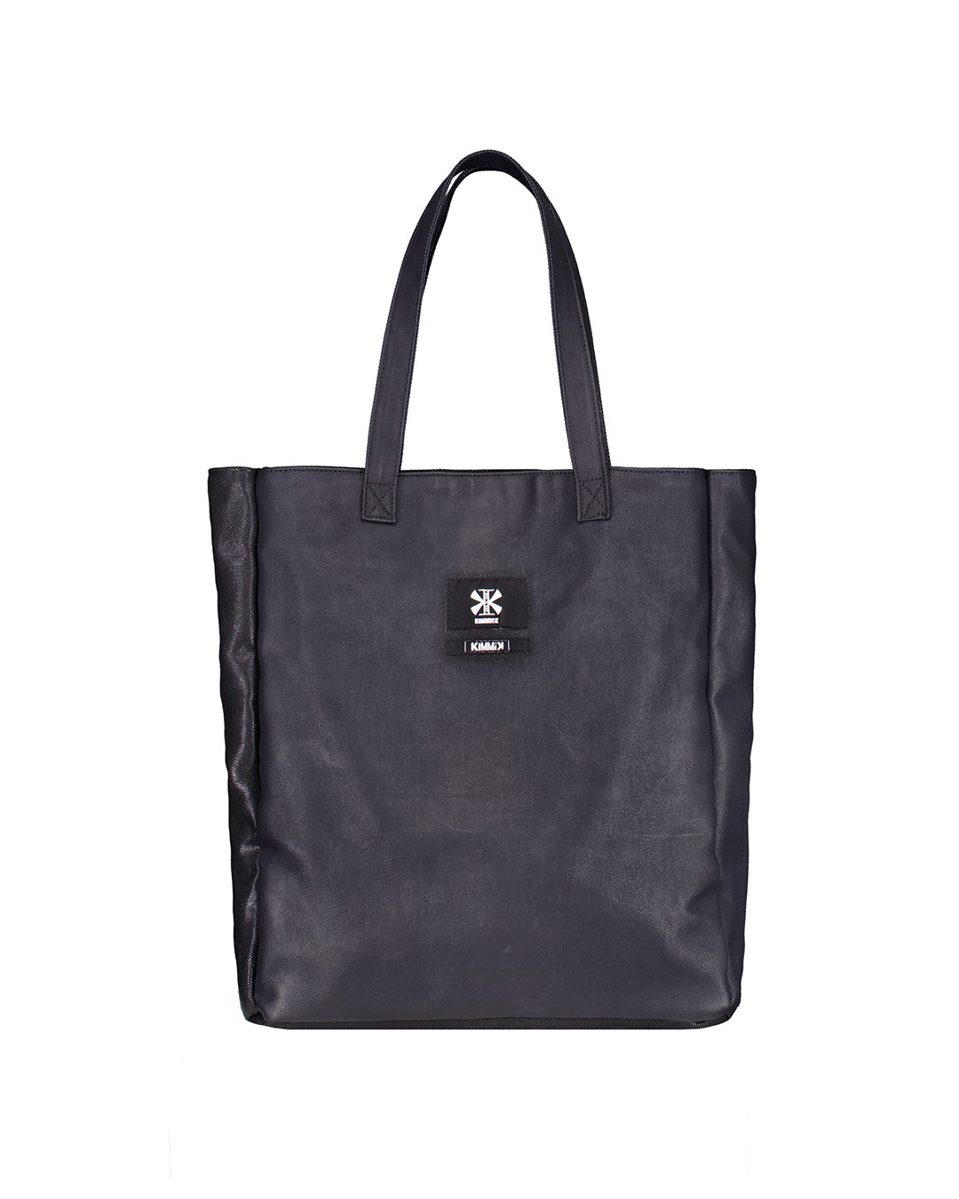 KIMMICK Matte Rain Burnt Tote Bag in smoked black with sturdy handles and spacious interior, stylish and durable bag for everyday use.