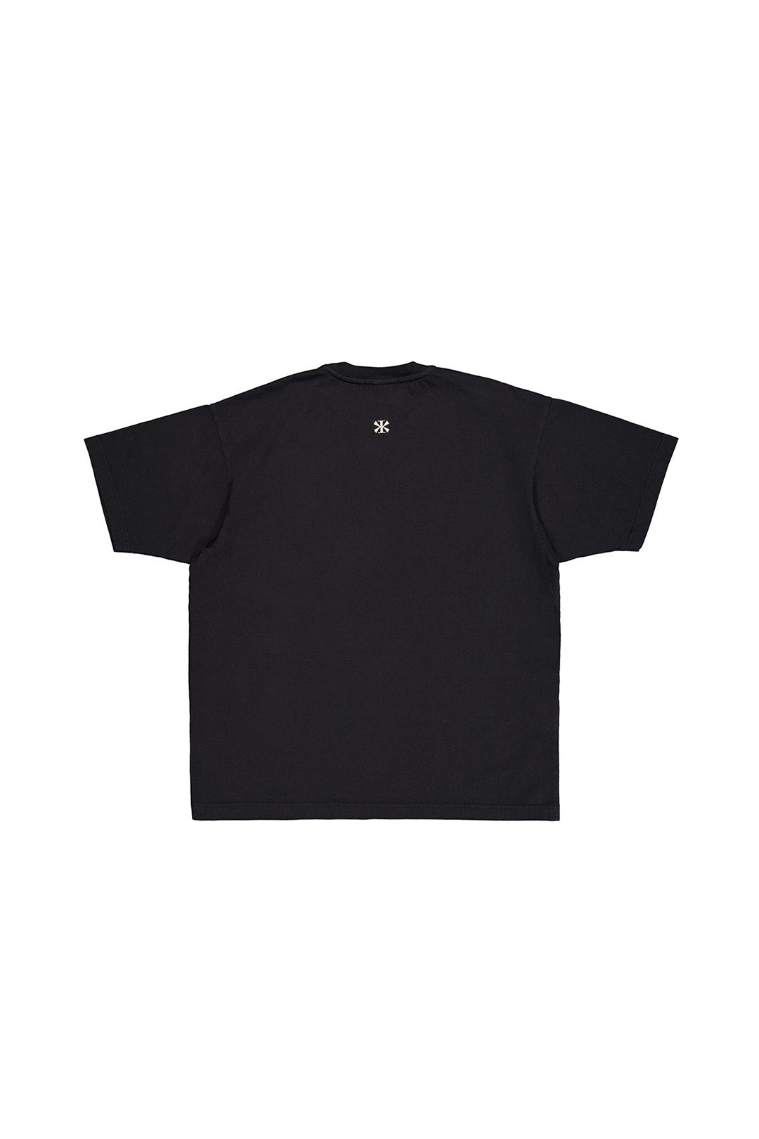 Laser printed black half sleeve top by KIMMICK featuring intricate laser designs on soft fabric.