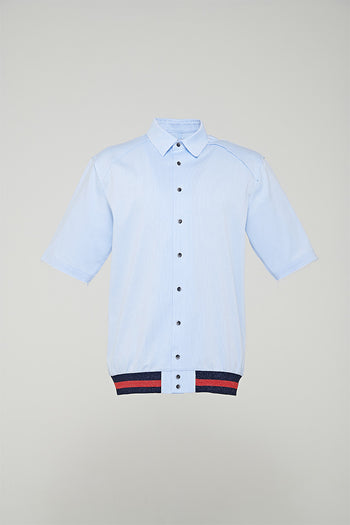 Ribbed Hem Half Shirt