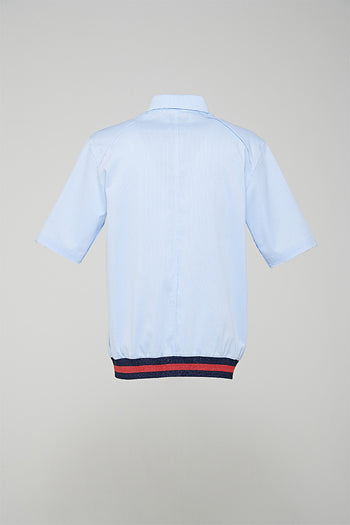 Ribbed Hem Half Shirt