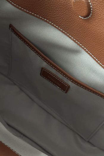 MIULIN Shellie Hobo Bag in camel leather with soft, slouchy design and shoulder strap, showcased on a neutral background.