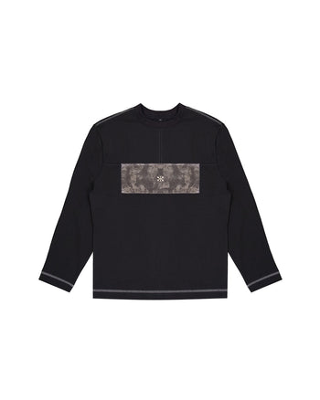 Creviced Patchwork Long Sleeve Black