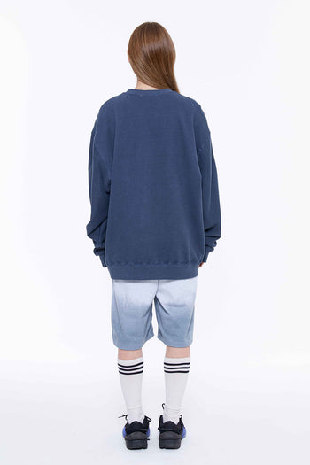 Big Flower Embroidery Pigment Sweatshirt Charcoal