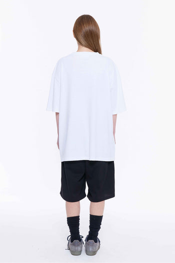 Trippy Machine Graphic Embroidery T-shirt White