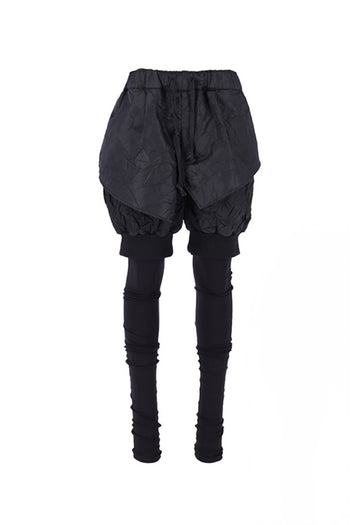 Unbalanced Leggings Baggy Pants Black