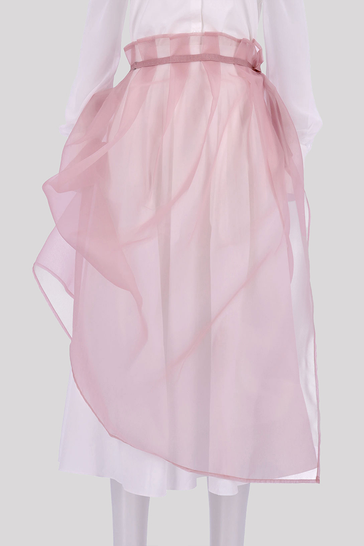 Black Charlock No-Bang See-Through Skirt by Ahhorn, lightweight and flowy bottoms with transparent fabric and one-size fit.