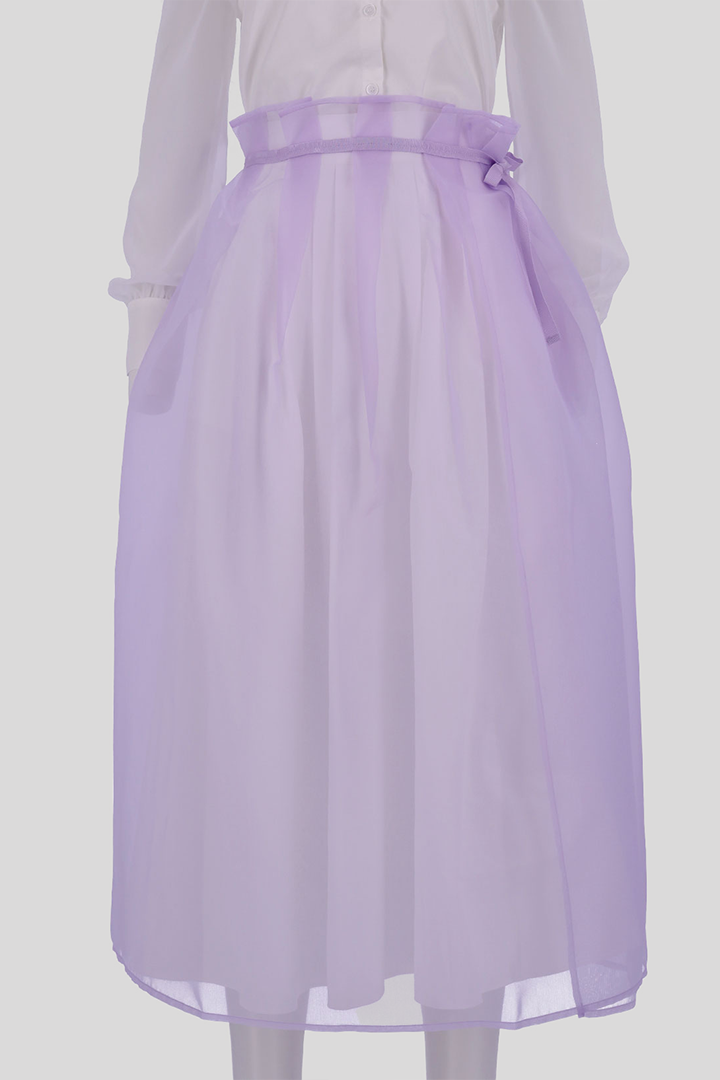 Black Charlock No-Bang See-Through Skirt by Ahhorn, lightweight and sheer bottom with a stylish, transparent design.