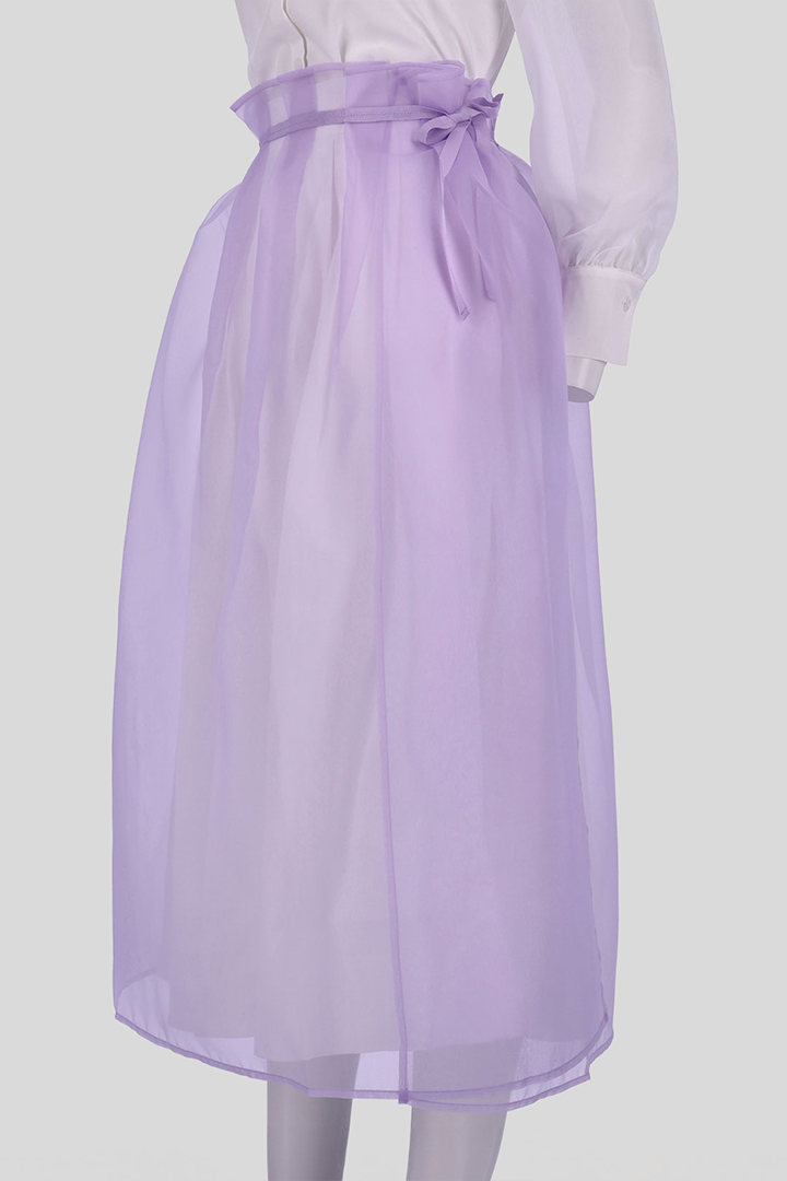 Black Charlock No-Bang See-Through Skirt by Ahhorn, lightweight and sheer bottom with a stylish, transparent design.