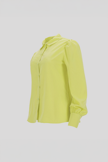 Beige tile-shaped curved blouse from Ahhorn, stylish shirt with unique pattern, one size fits most, casual and elegant design.