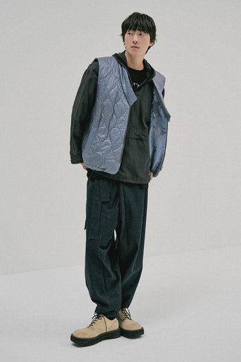 Ccomaque denim wide-leg pants for women, stylish bottoms with relaxed fit, dark wash denim, front pockets, and high waist design.
