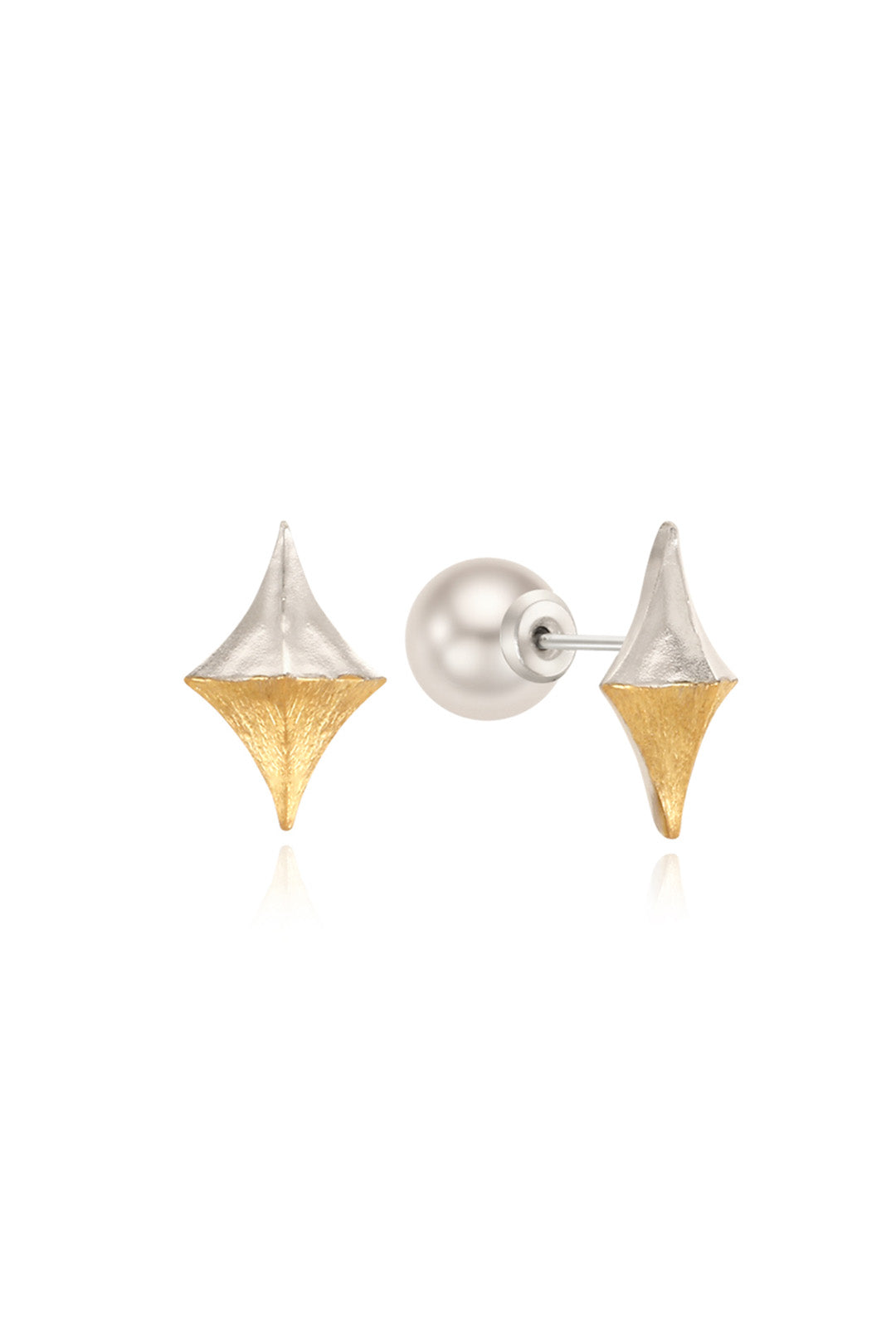 Chambriller luminous combi earring with mixed metal design, showcasing a stylish, contemporary jewelry piece for pierced ears.