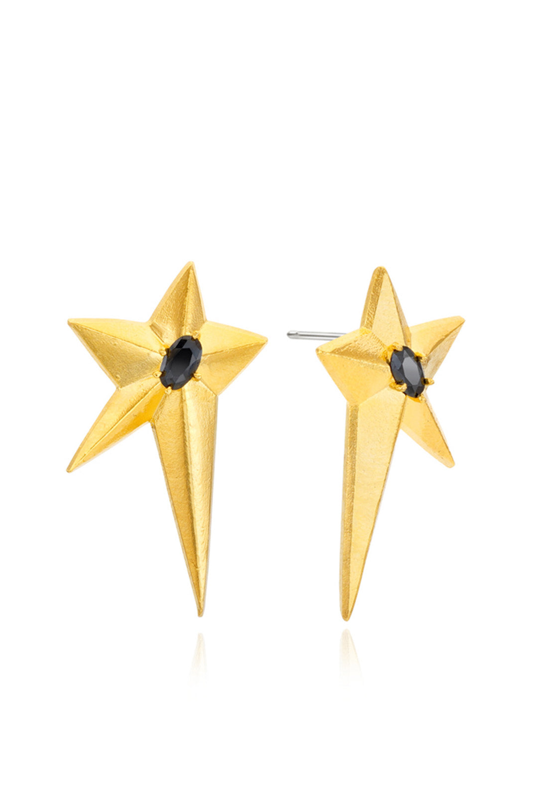 Chambriller Midnight Black earrings featuring sleek black earring design with a gold accent, on a plain background.