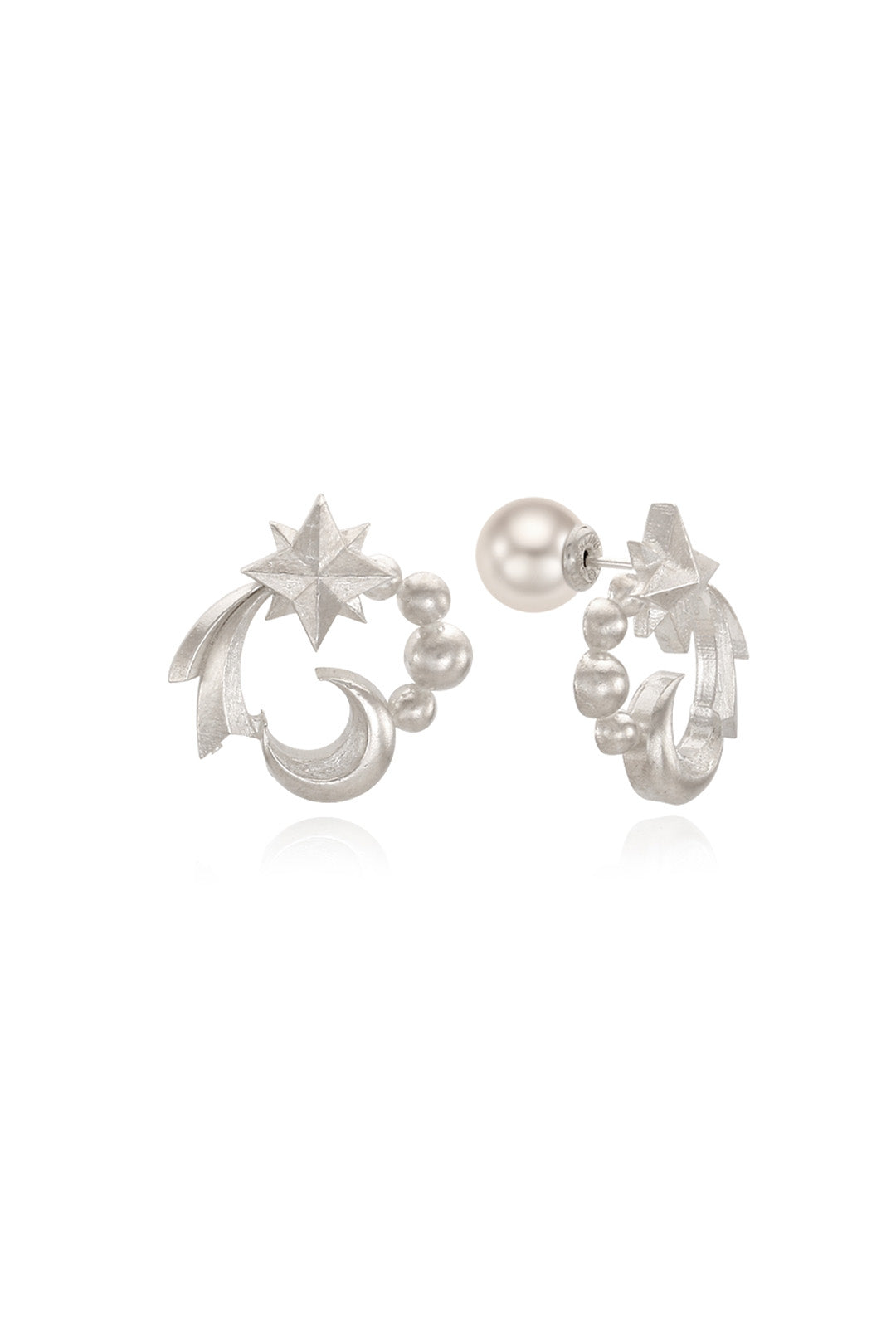 Chambriller silver Cosmos earring, one size, featuring a stylish celestial design with intricate details.