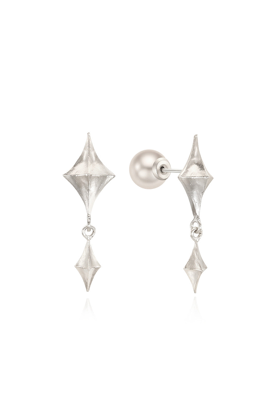 Silver Luminous Dangle Earring by Chambriller, showcasing elegant silver jewelry with a glowing, eye-catching design.